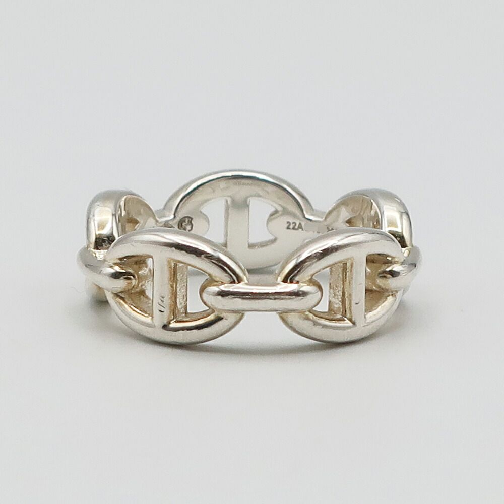 Hermes Chaine D'ancre Enchainee PM Ring 53 Silver — view 2