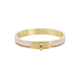 Hermes Mini Clic Kelly Enamel Bracelet PM Bangle Gold Pink