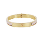 Hermes Mini Clic Kelly Enamel Bracelet PM Bangle Gold Pink — view 3