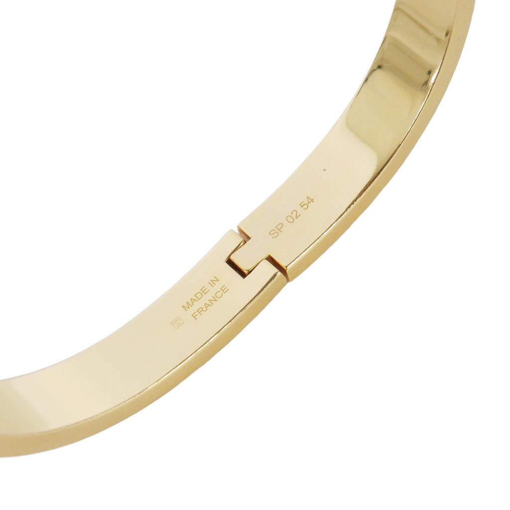 Hermes Mini Clic Kelly Enamel Bracelet PM Bangle Gold Pink — view 5