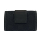 Gucci Black Gold GG Canvas Leather Key Case Key Holder — view 2