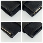 Gucci Black Gold GG Canvas Leather Key Case Key Holder — view 7