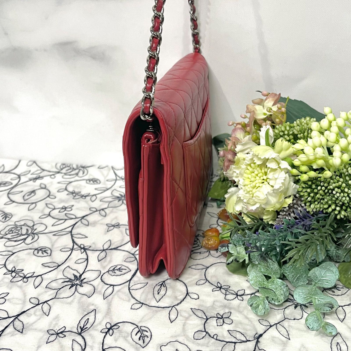 Chanel Pink Coco Chain Wallet Quilted Shoulder Bag — view 8