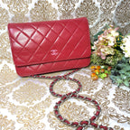 Chanel Pink Coco Chain Wallet Quilted Shoulder Bag