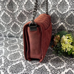 Chanel Boy Chain Shoulder Quilted Bag Red — view 7