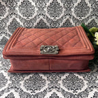 Chanel Boy Chain Shoulder Quilted Bag Red — view 8