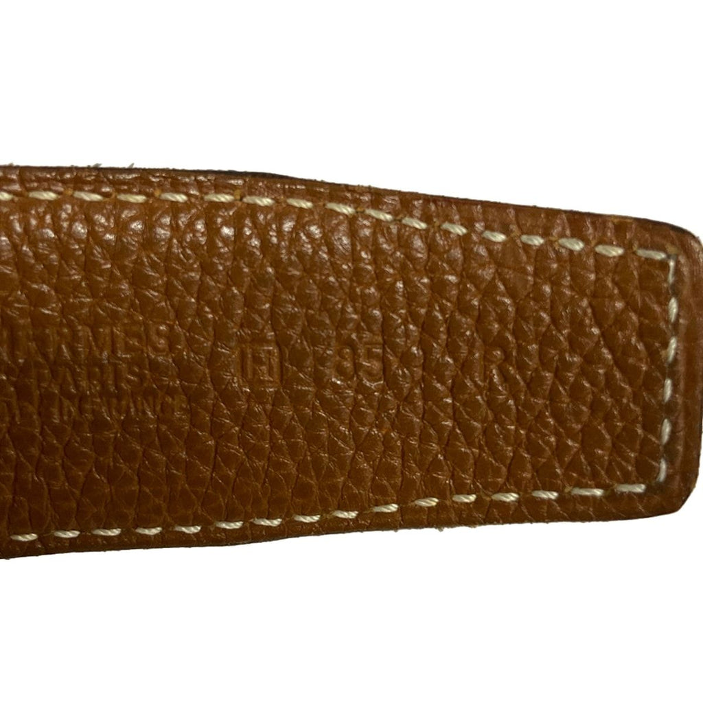 Hermes Belt 85 H Black Gold Silver Leather — view 5