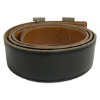 Hermes Belt 85 H Black Gold Silver Leather — view 2