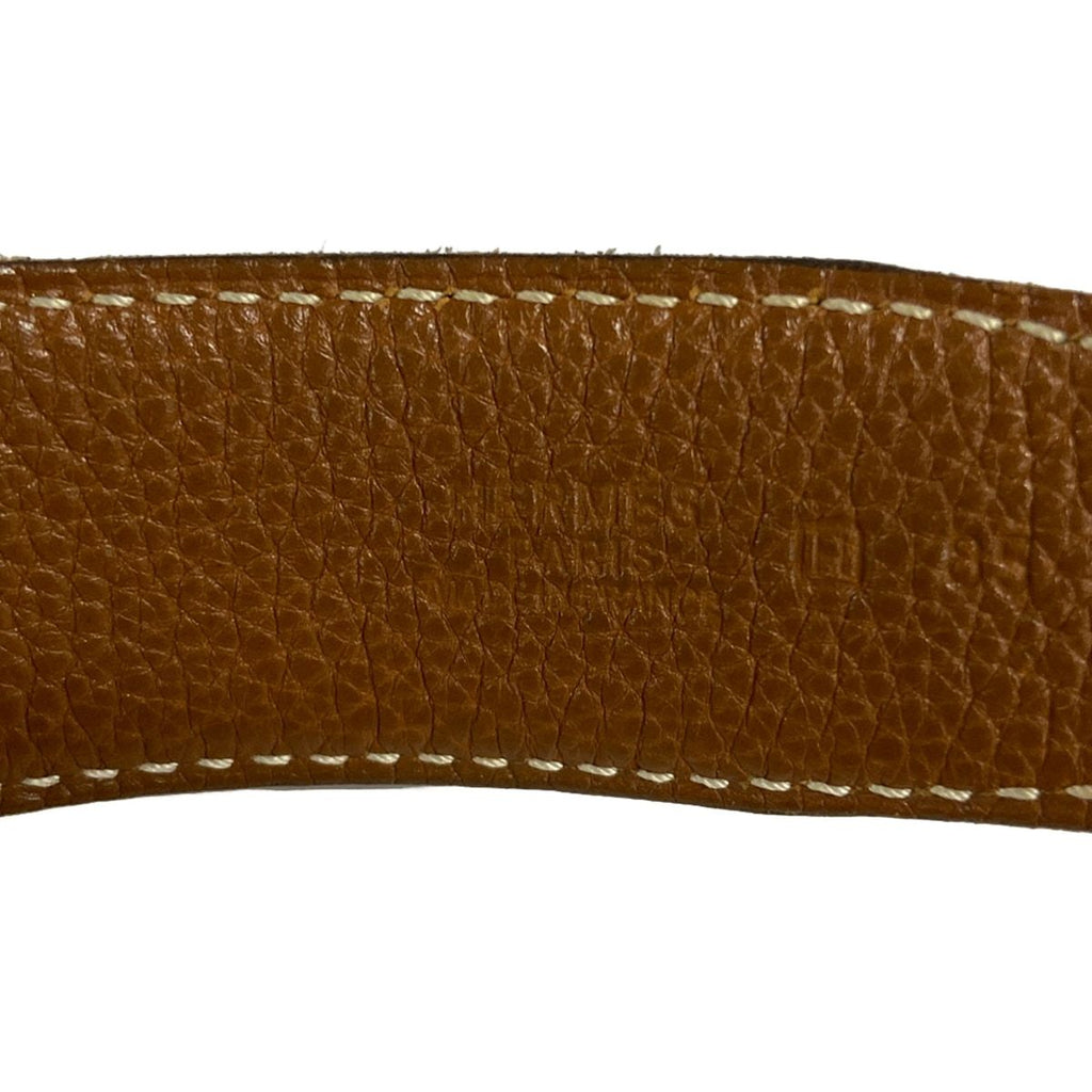 Hermes Belt 85 H Black Gold Silver Leather — view 4