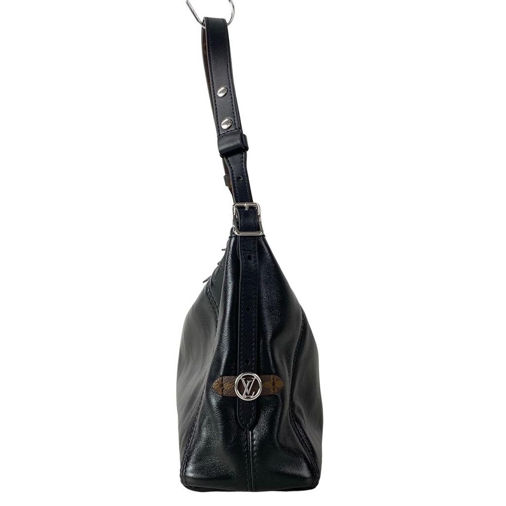 Louis Vuitton Shoulder Bag Carryall Black Leather — view 4