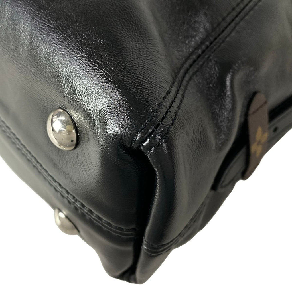 Louis Vuitton Shoulder Bag Carryall Black Leather — view 8