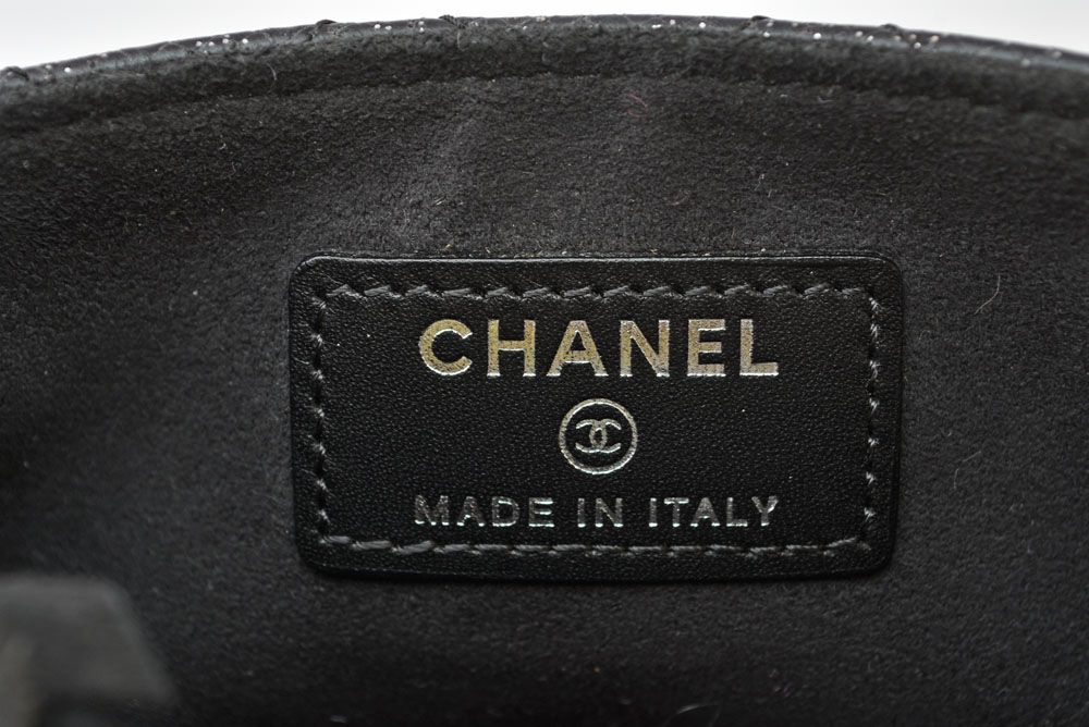 Chanel Pouch Card Case Coin Purse Leather Black — view 6