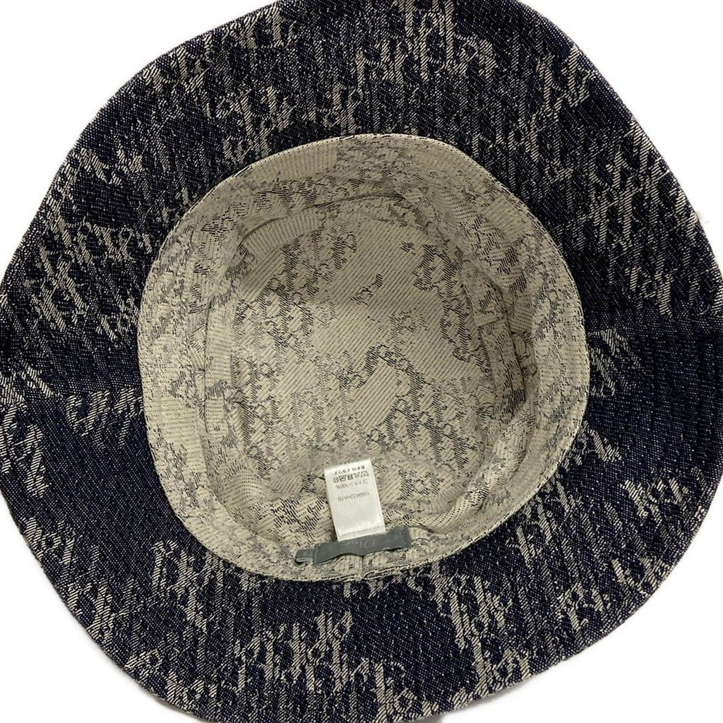 Dior Hat T3 Dark Gray White Bucket Hat Cotton — view 4