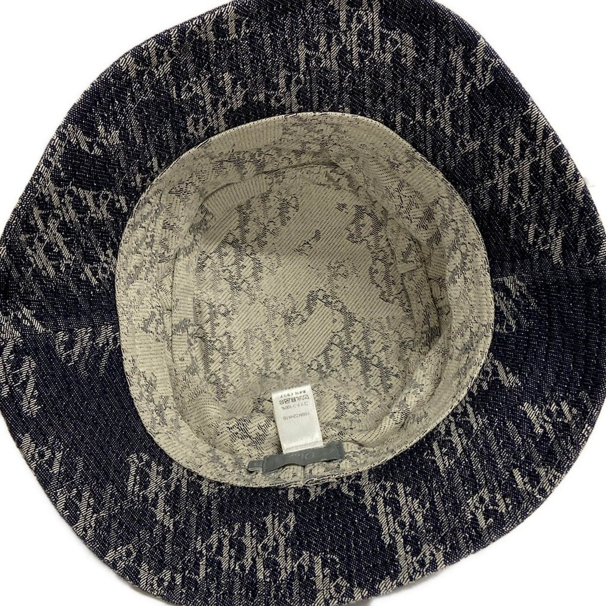 Dior Hat T3 Dark Gray White Bucket Hat Cotton — view 4