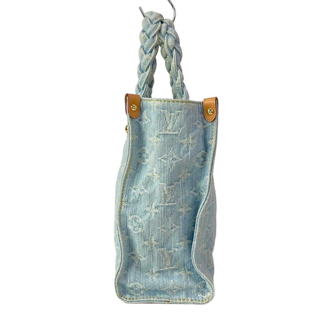 Louis Vuitton Tote Bag Monogram Denim Red Togo Sky Blue — view 4