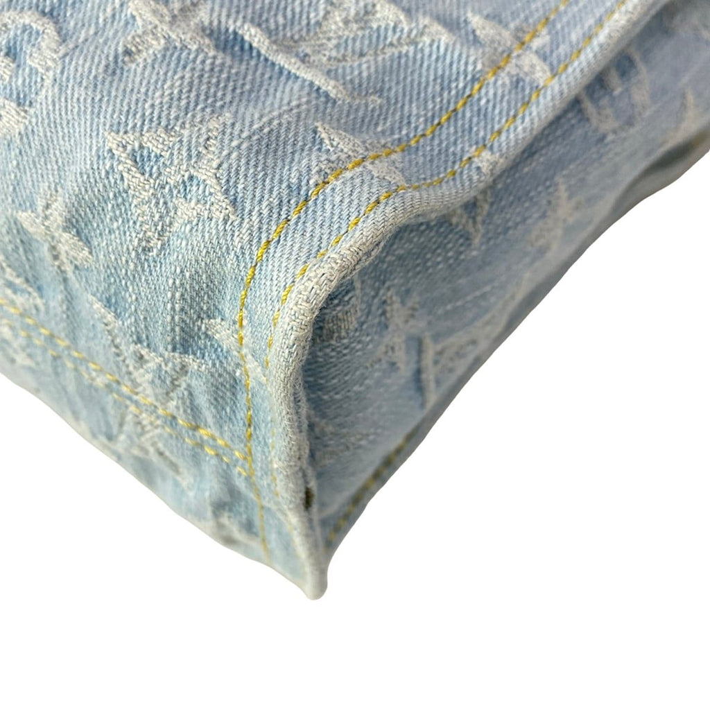 Louis Vuitton Tote Bag Monogram Denim Red Togo Sky Blue — view 8