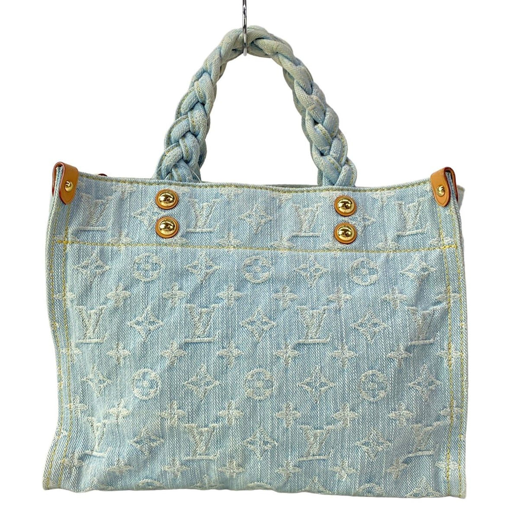 Louis Vuitton Tote Bag Monogram Denim Red Togo Sky Blue — view 3