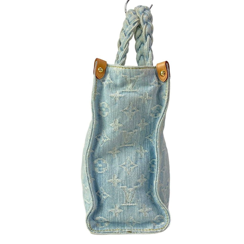Louis Vuitton Tote Bag Monogram Denim Red Togo Sky Blue — view 2