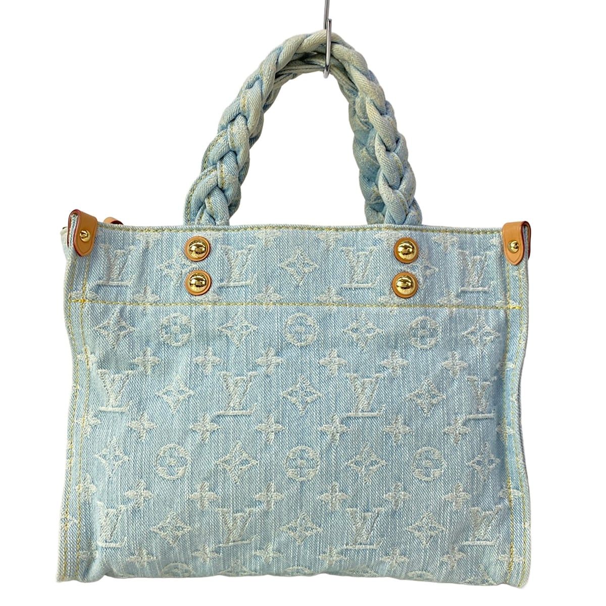 Louis Vuitton Tote Bag Monogram Denim Red Togo Sky Blue