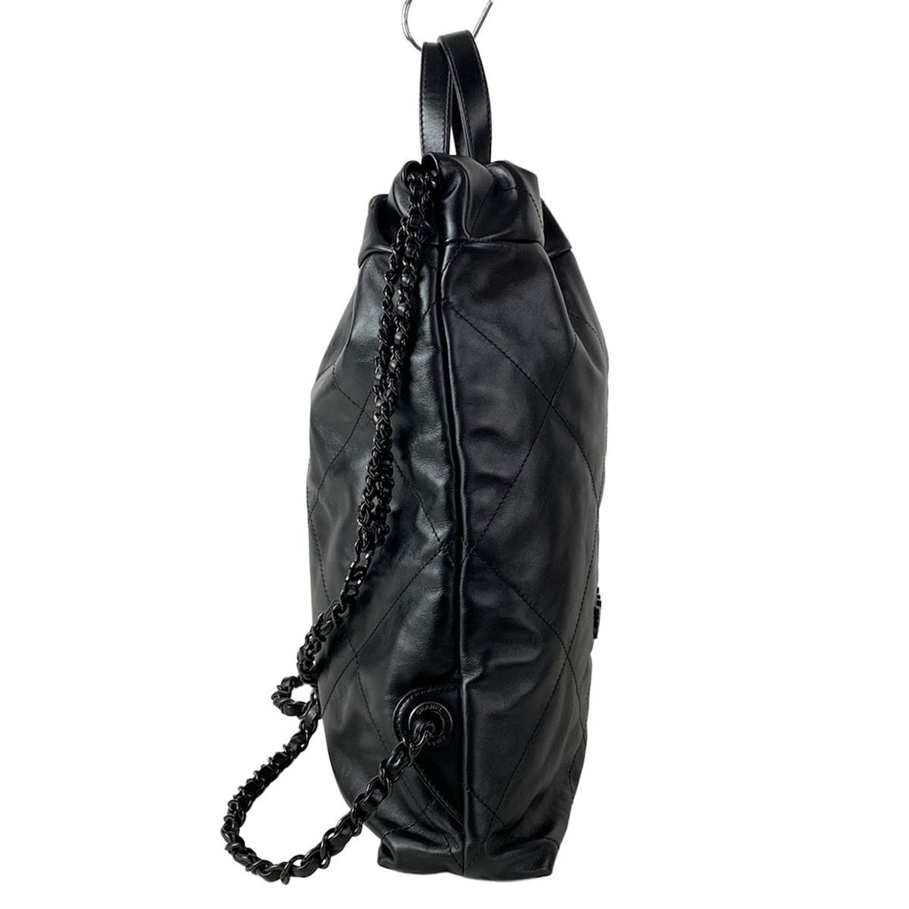 Chanel Backpack Chanel 22 Black Silver Chain — view 2
