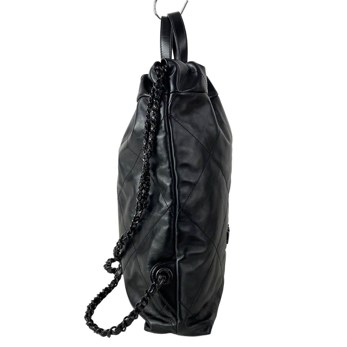 Chanel Backpack Chanel 22 Black Silver Chain — view 2