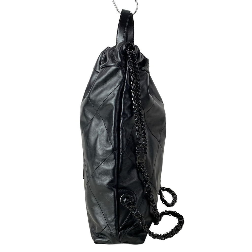 Chanel Backpack Chanel 22 Black Silver Chain — view 4