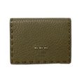 Fendi Trifold Wallet Selleria Gray Yellow Leather