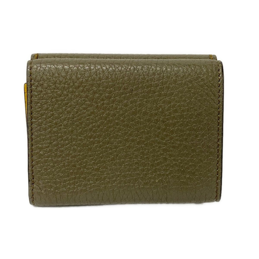 Fendi Trifold Wallet Selleria Gray Yellow Leather — view 2