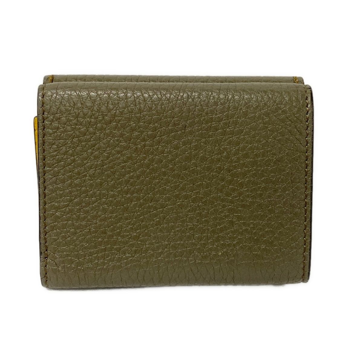 Fendi Trifold Wallet Selleria Gray Yellow Leather — view 2