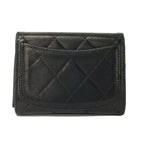 Chanel Coin Purse Quilted Black Silver Lambskin — view 2