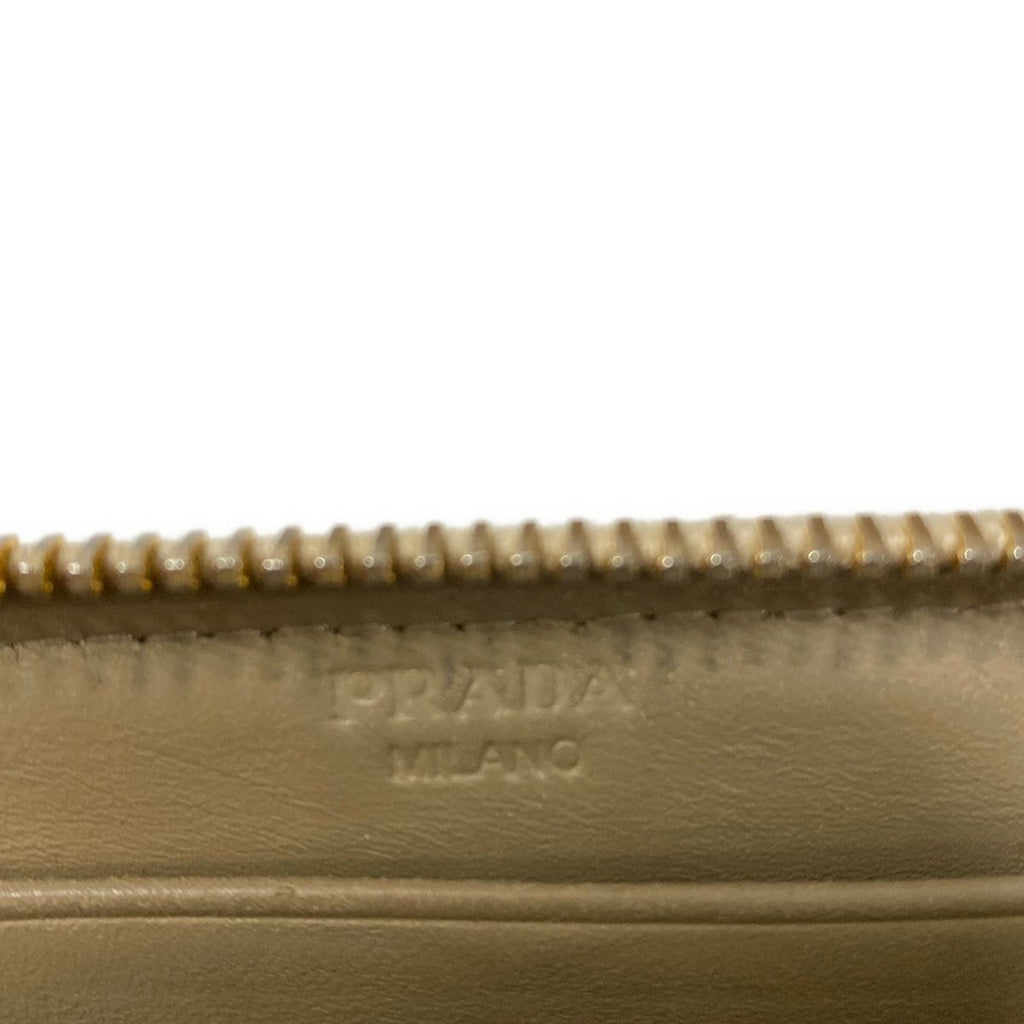 Prada Wallet Beige L-shaped Zipper Leather — view 5