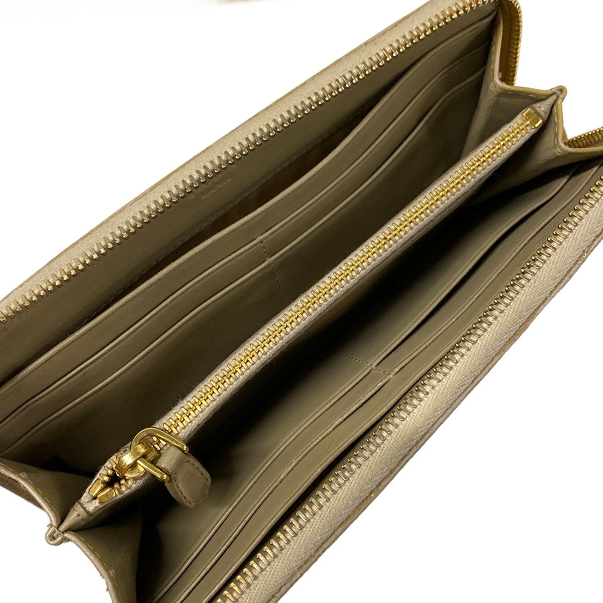 Prada Wallet Beige L-shaped Zipper Leather — view 3