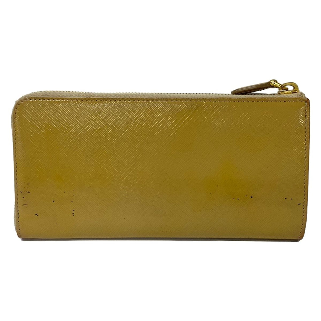 Prada Wallet Beige L-shaped Zipper Leather — view 2