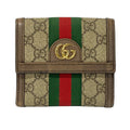 Gucci Snap Wallet Ophidia Beige Brown Leather