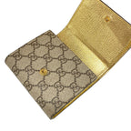 Gucci Bifold Wallet GG Marmont Beige Gold Leather — view 3