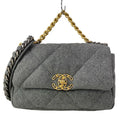 Chanel Shoulder Bag Chanel 19 Gray 2-Way Chain Wool
