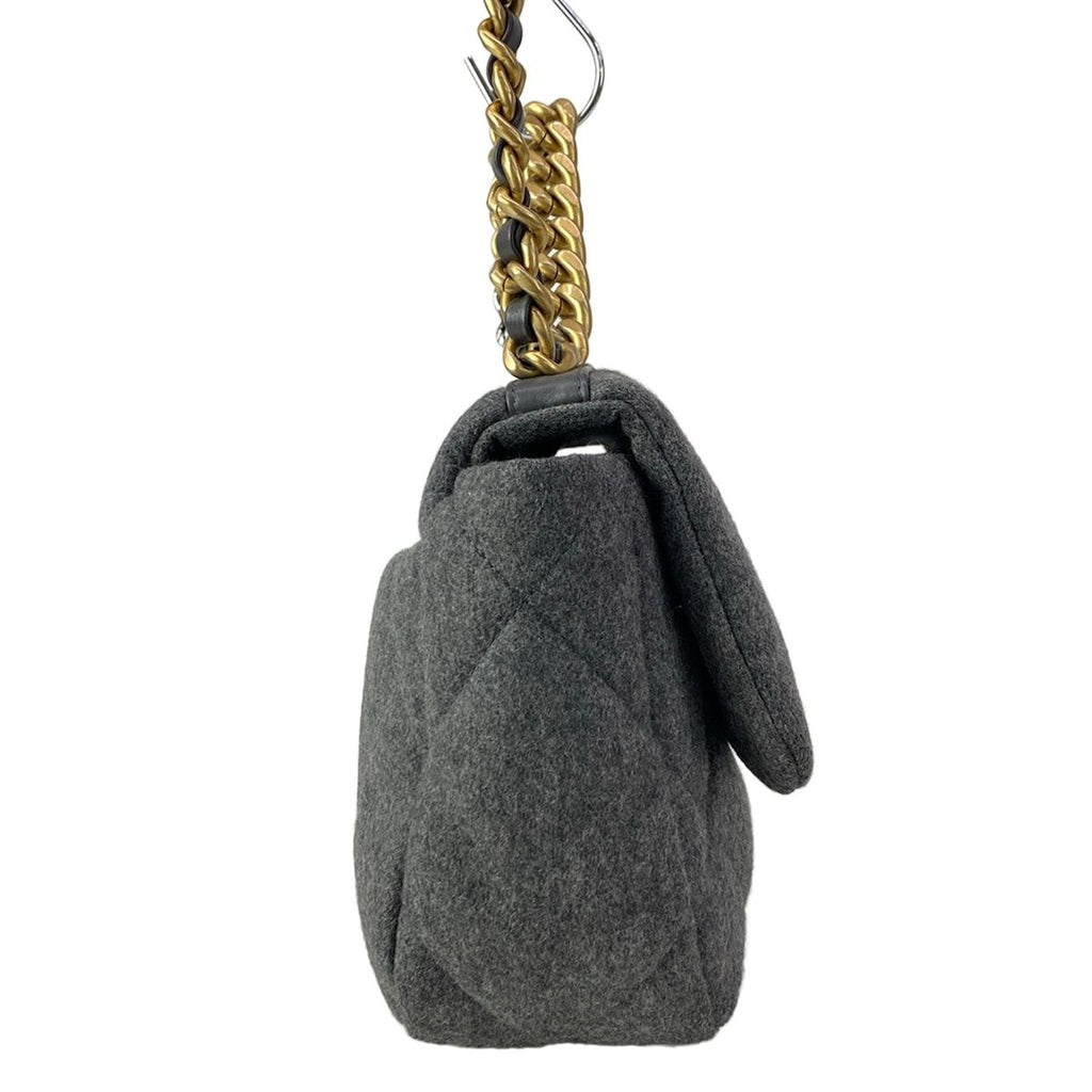 Chanel Shoulder Bag Chanel 19 Gray 2-Way Chain Wool — view 2