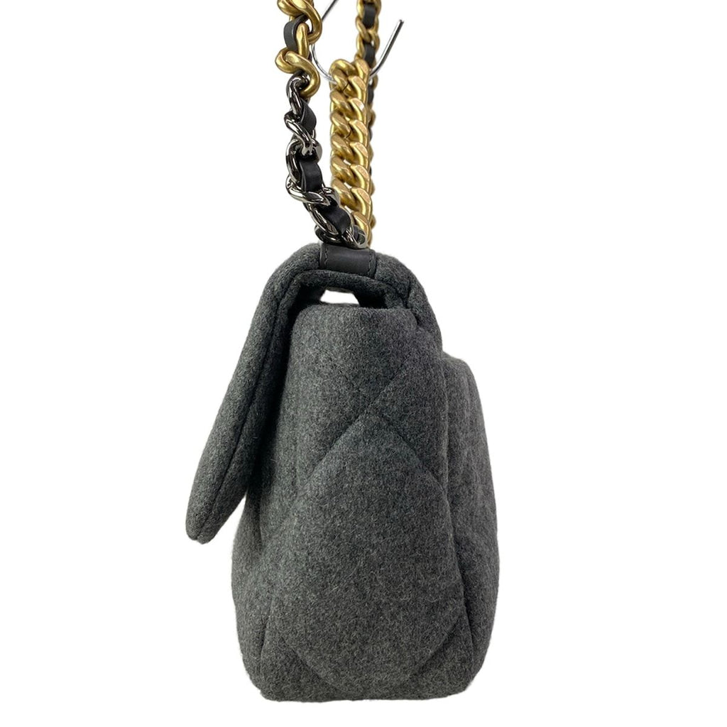 Chanel Shoulder Bag Chanel 19 Gray 2-Way Chain Wool — view 4