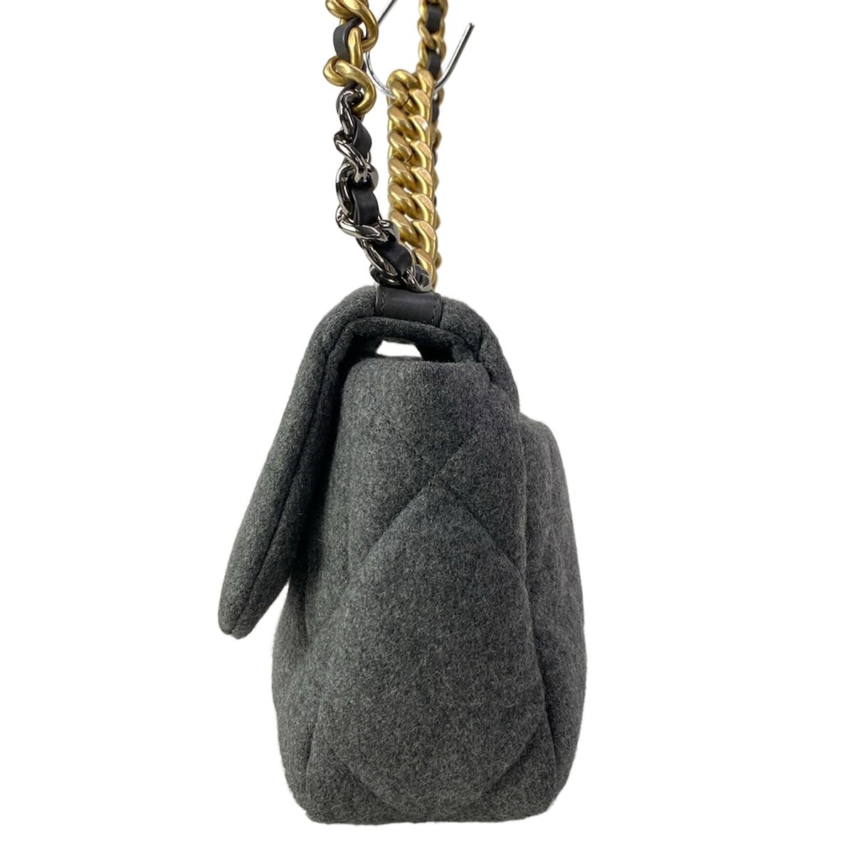 Chanel Shoulder Bag Chanel 19 Gray 2-Way Chain Wool — view 4