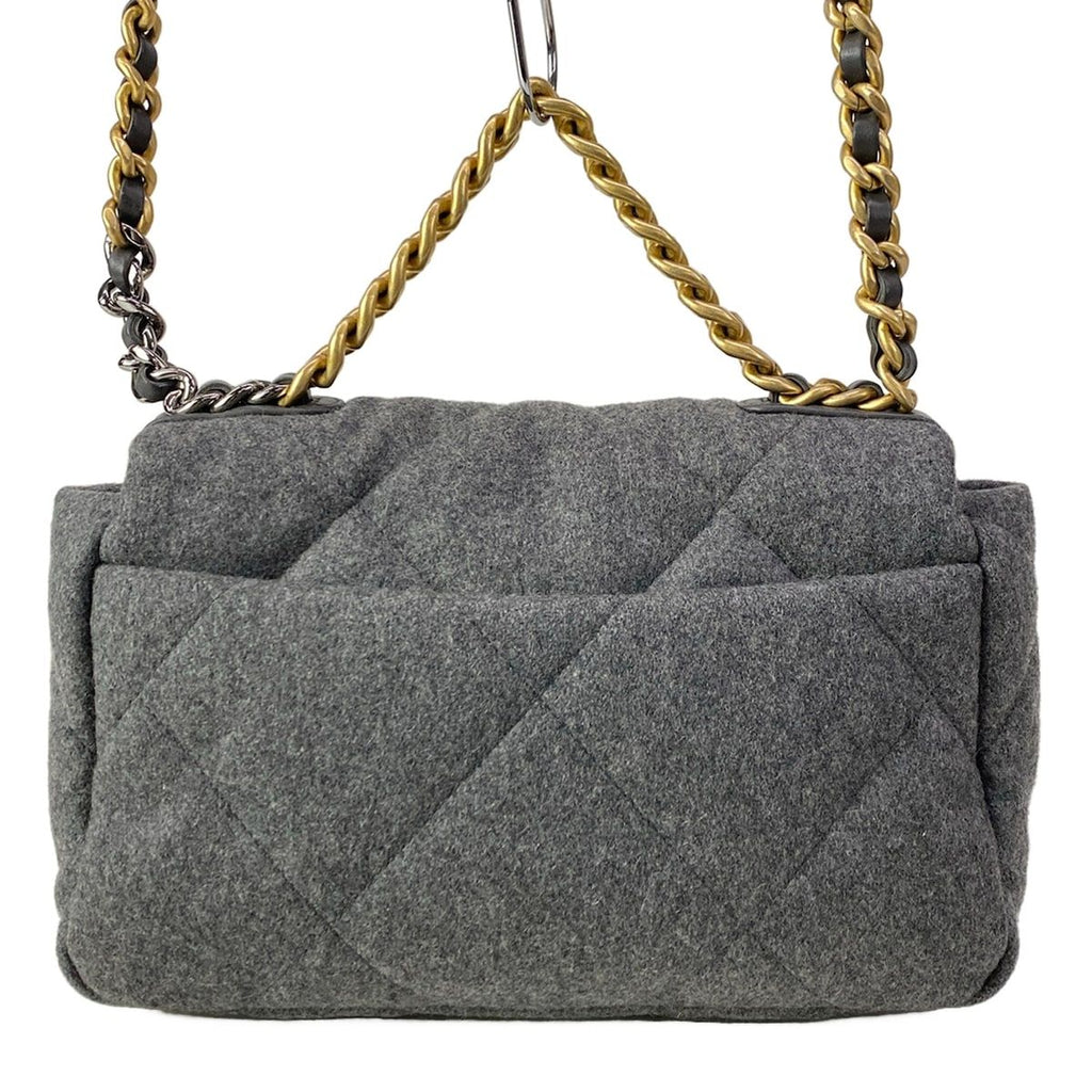 Chanel Shoulder Bag Chanel 19 Gray 2-Way Chain Wool — view 3