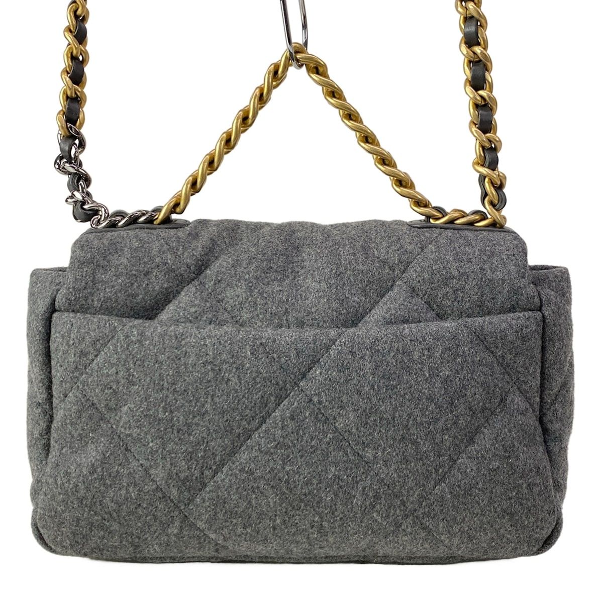 Chanel Shoulder Bag Chanel 19 Gray 2-Way Chain Wool — view 3