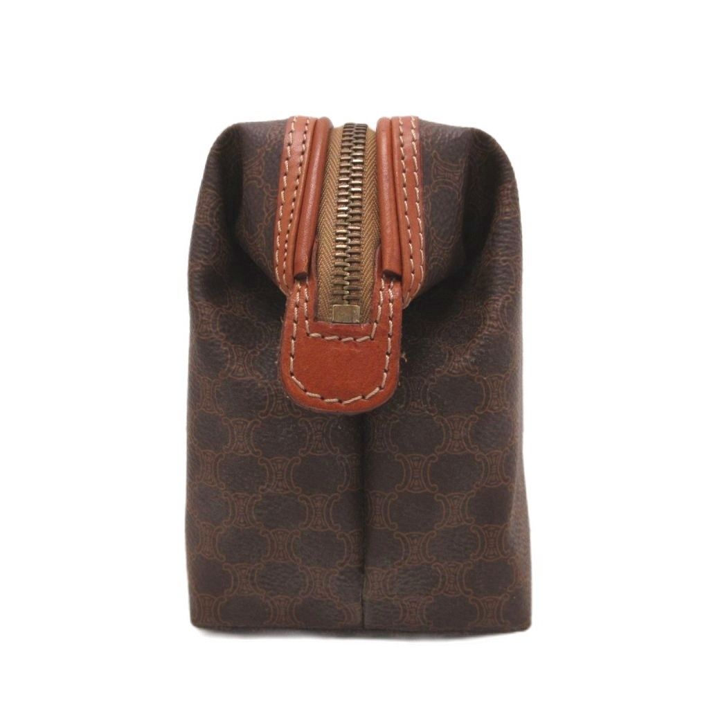 Celine Vintage Macadam Pattern Pouch Brown — view 4