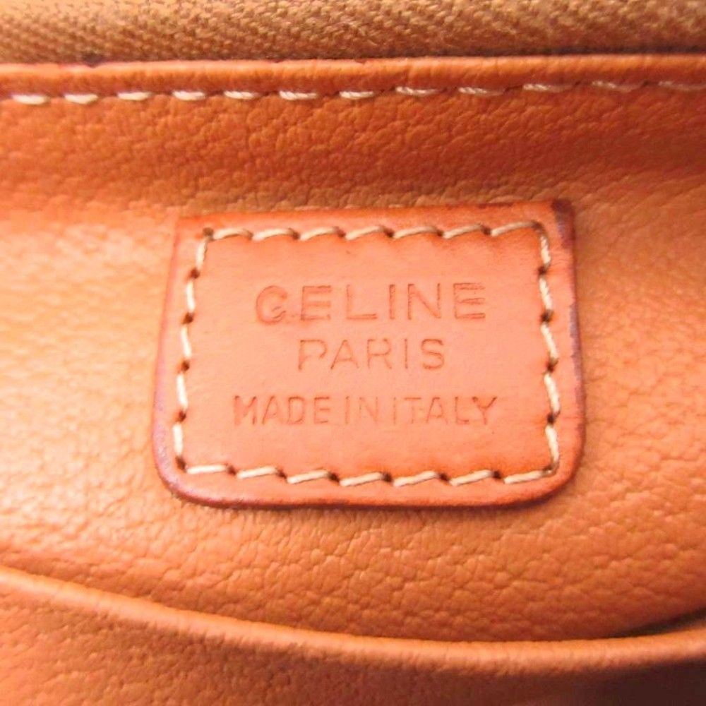 Celine Vintage Macadam Pattern Pouch Brown — view 8
