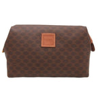 Celine Vintage Macadam Pattern Pouch Brown — view 2