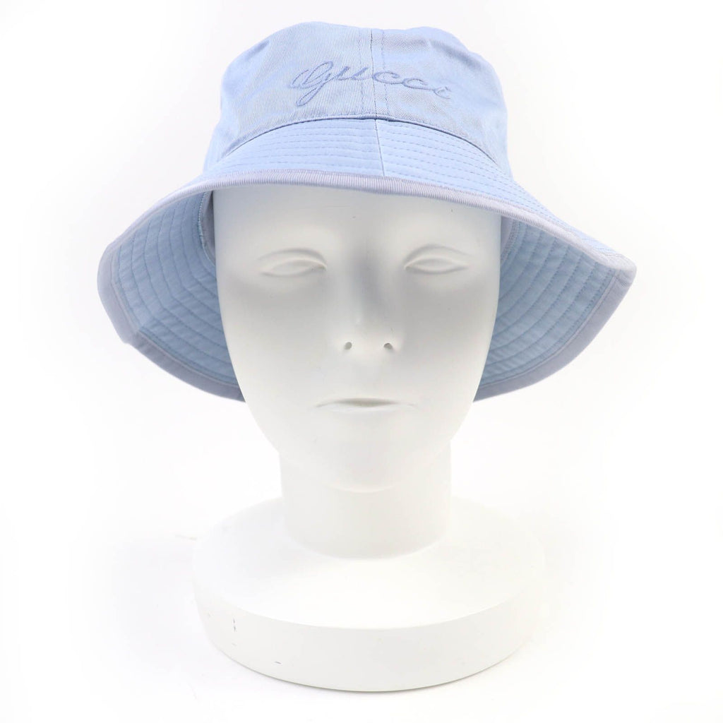 Gucci Logo Embroidery Bucket Hat Light Blue — view 3