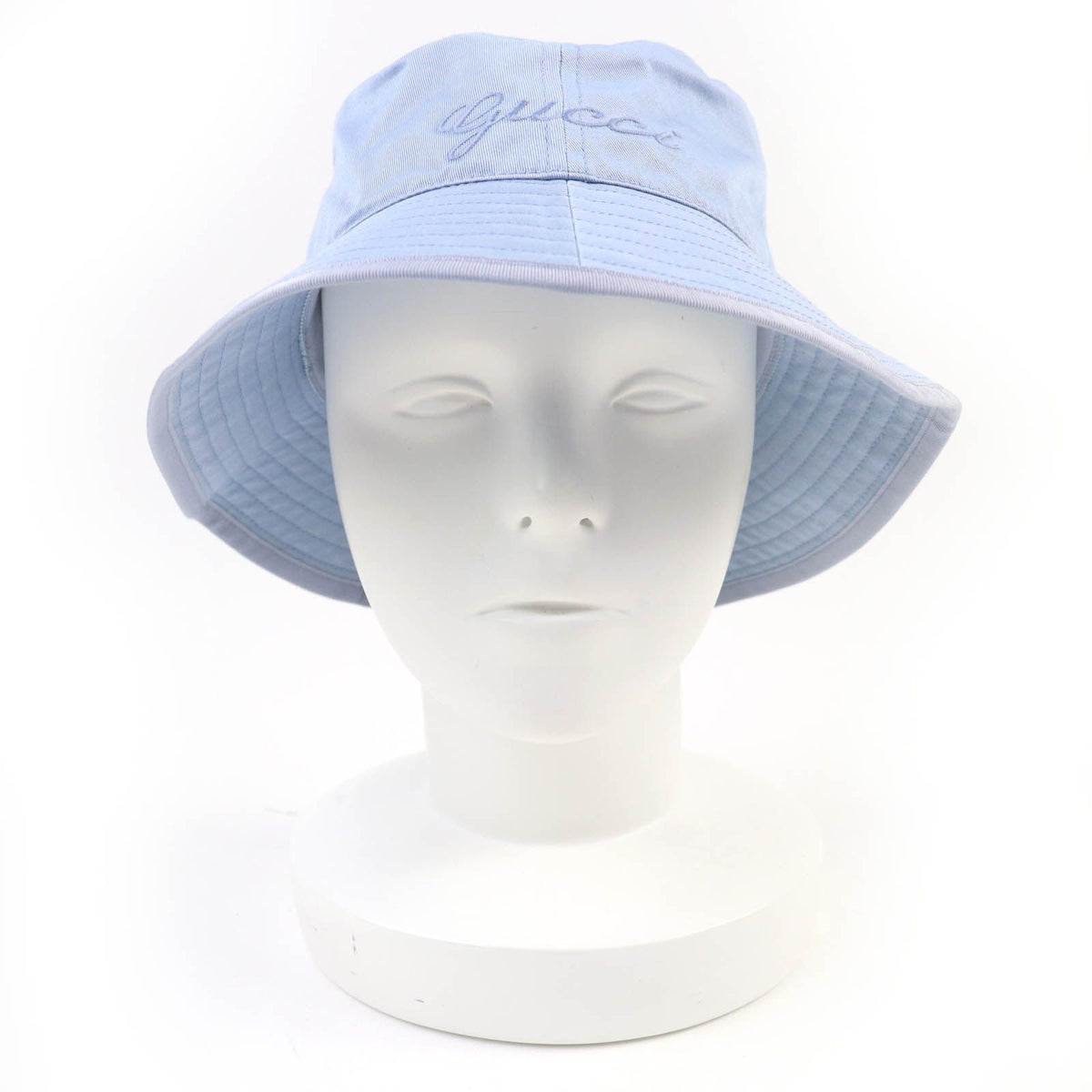 Gucci Logo Embroidery Bucket Hat Light Blue — view 3