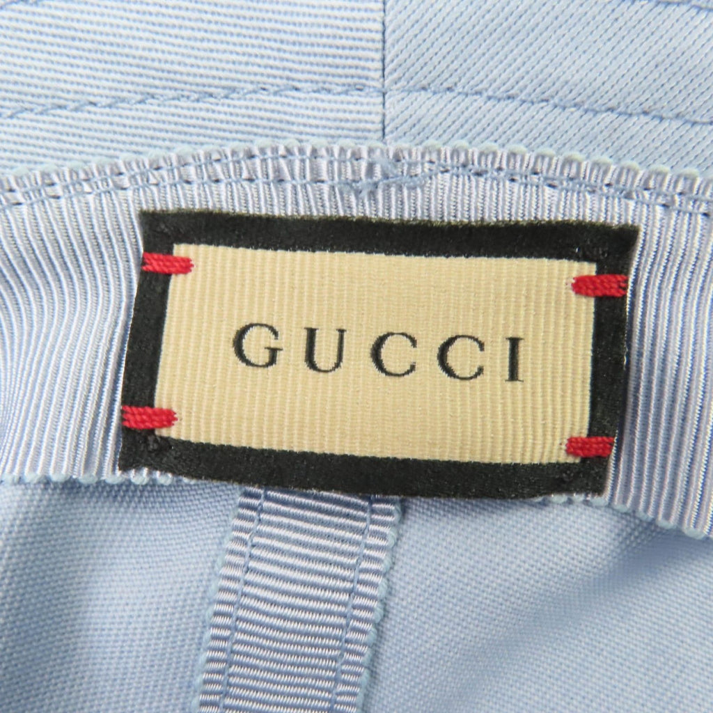 Gucci Logo Embroidery Bucket Hat Light Blue — view 8