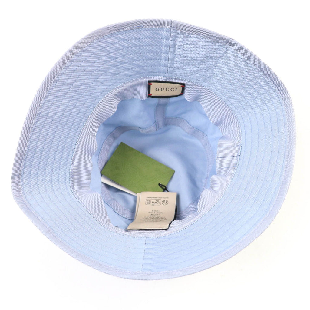 Gucci Logo Embroidery Bucket Hat Light Blue — view 7