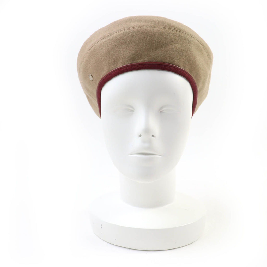 Hermes Santoreno Cashmere 100% Silver Seller Beret Brown 58 Hat — view 3