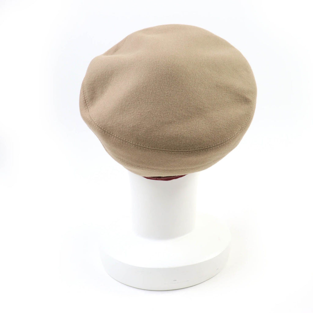 Hermes Santoreno Cashmere 100% Silver Seller Beret Brown 58 Hat — view 5